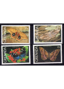 Grenada 4 francobolli dedicati alla farfalle serie completa Unificato 2230/33